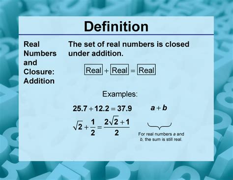 Definition Closure Property Topics Real Numbers And Closure Addition