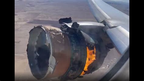 Engine Is On Fire United Boeing 777 Suffers Engine Failure After