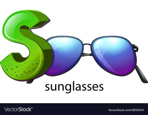 a letter s for sunglasses royalty free vector image