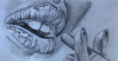 Smoking Lips Drawing By Shelby Rawlusyk Pixels