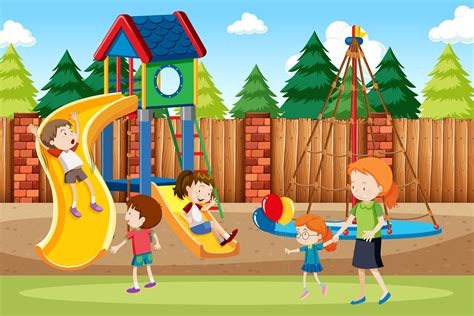 People at the playground 297323 Vector Art at Vecteezy