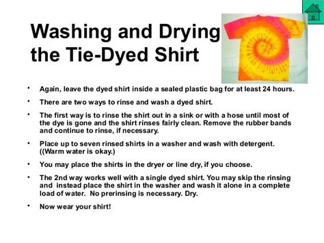 Tie Dye Washing Instructions Printable