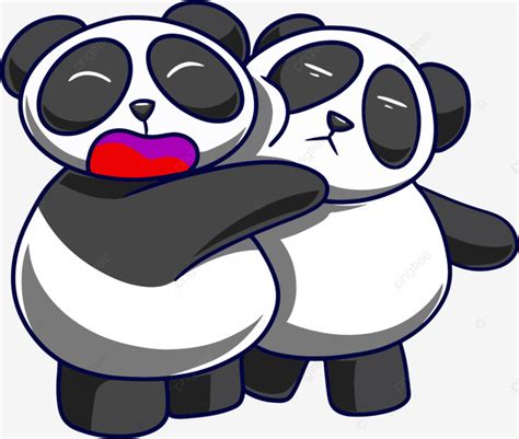 Gambar Ilustrasi Pelukan Panda Kartun Kartun Imut Panda Png Dan