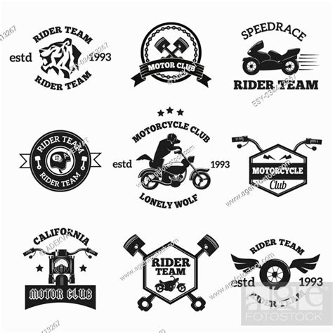 Bikers Badges Emblems Vector Icons Bikers Club Logo Icon Stock Vector