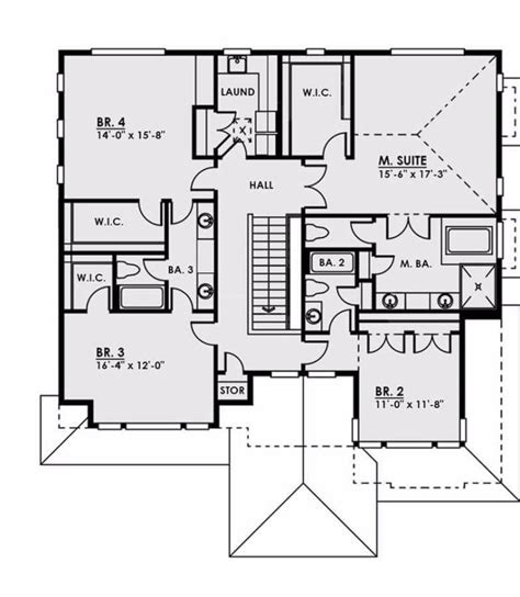 Two Story 5 Bedroom Modern Pacific Southwest Home Floor Plan Modern