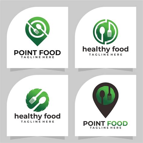 Conjunto de plantilla de diseño de vector de logotipo de alimentos