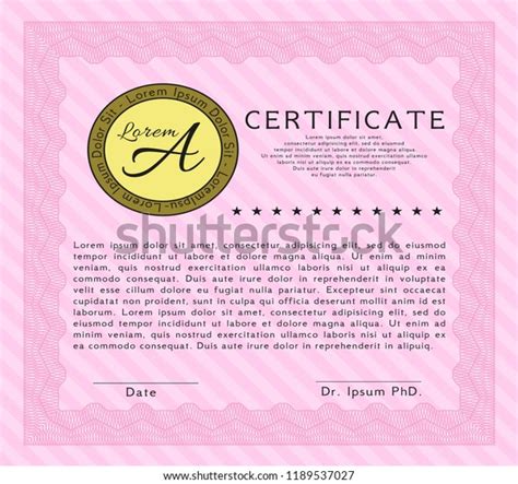 Pink Diploma Template Nice Design Customizable Stock Vector Royalty