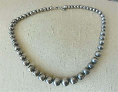 Tiffany And Co Sterling Silver Ball Bead Necklace 925 16 Inches Long Ebay Beaded Necklace