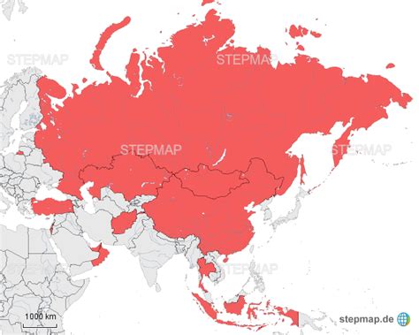 Stepmap Asien Landkarte Für Deutschland