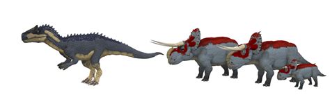Allosaurus And Nasutoceratops Battle At Big Rock By Darckjack222 On Deviantart