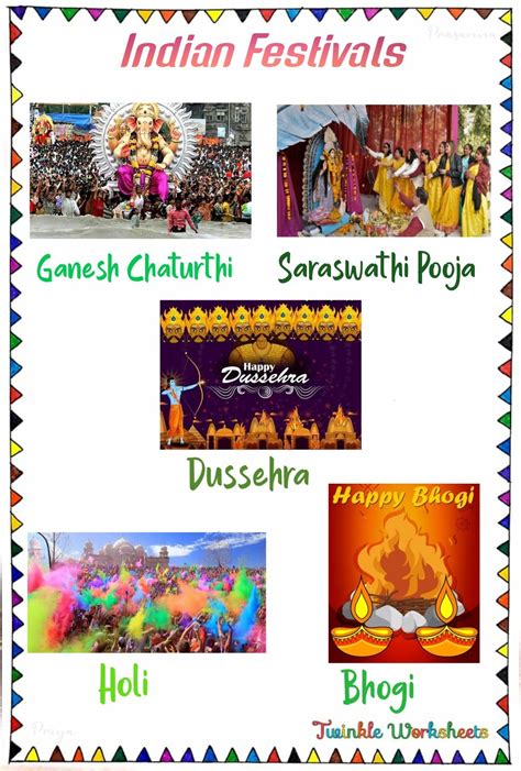 Indian Festivals General Knowledge Worksheets For Kindergartners