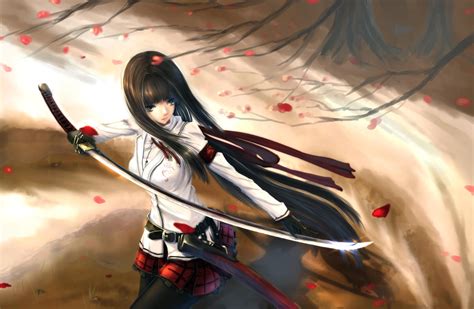 Anime Girl With A Sword Wallpapers Wallpaper Cave