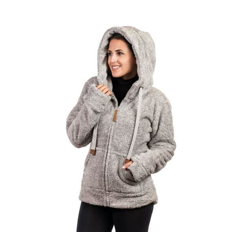 Trailcrest Trailcrest Womens Fuzzy Fleece Full Zip Hooded Jacket