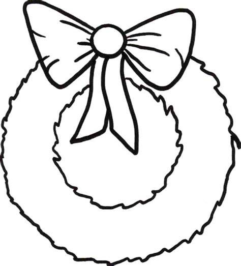The design of this free printable is straightforward and kids won't have. Simple Christmas Wreaths With Ribbon Coloring Pages ...