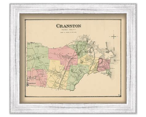 Cranston Rhode Island 1870 Map