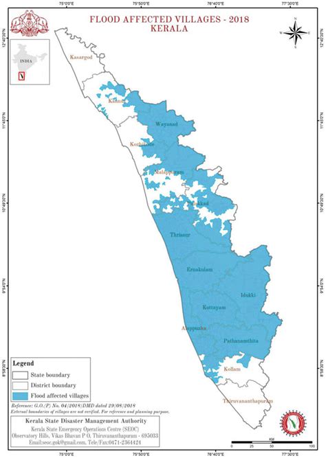 Over 180 people have now died in flood…. 1 Affected areas of Kerala flood 2018 (Source: Government of Kerala 2018) | Download Scientific ...