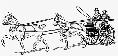 Horse Pulling A Cart Coloring Page Coloringhome Carriage Cartwheel