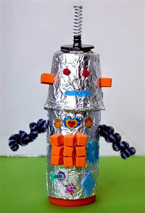 Tin Foil Junk Robot Recycled Robot Recycled Crafts Kids Recycled