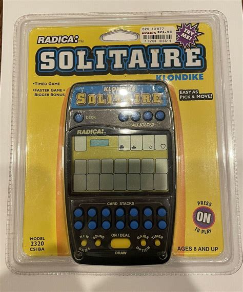 Radica Pocket Klondike Solitaire Game Electronic Travel Handheld Tested