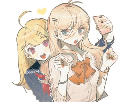 Kaede X Miu By Gom V Amazing Art I Am Awesome Danganronpa Game Danganronpa Characters Best