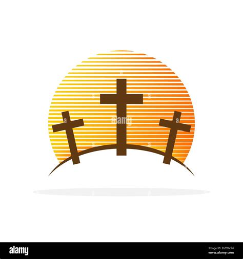 Calvary Icon Abstract Religious Logo Christian Cross Icon Vector