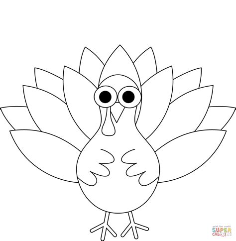Cartoon Turkey Coloring Page Free Printable Coloring Pages