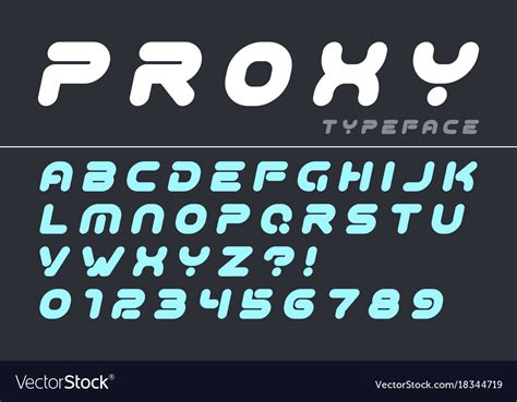 Decorative Futuristic Font Design Alphabet Vector Image