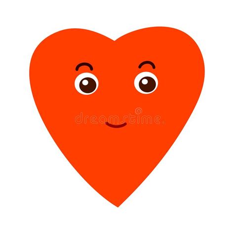 Smiling Cartoon Heart Character For Design Stock Vector Illustration