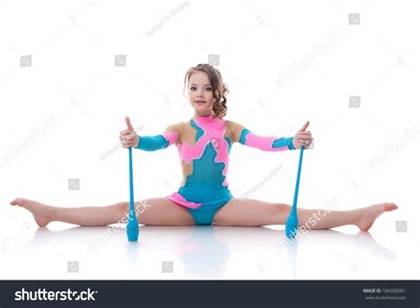 Cute Gymnast Posing Sitting On Splits Stock Photo Shutterstock
