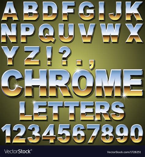 Chrome Letters Royalty Free Vector Image Vectorstock