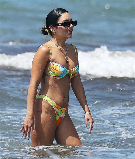 Vanessa Hudgens Looks Sensational In A Multi Coloured Skimpy Bikini In Italy Daily Mail Online