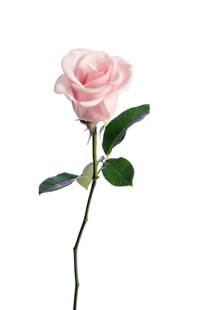 Premium Photo Single Pink Rose Isolated On White Background