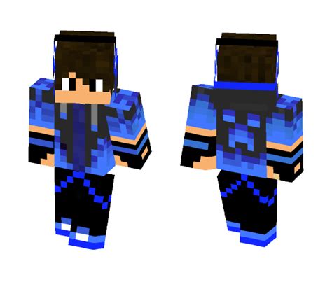 Download Blue Teen With Headphones Minecraft Skin For Free