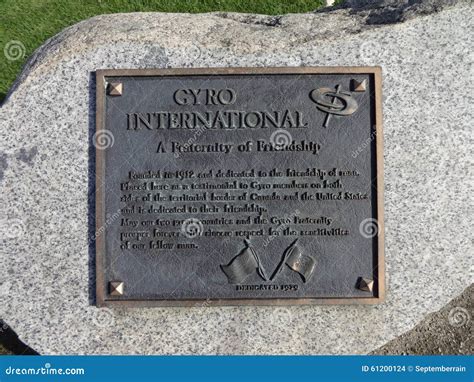 The Gyro International Monument Peace Arch Park Editorial Stock Image