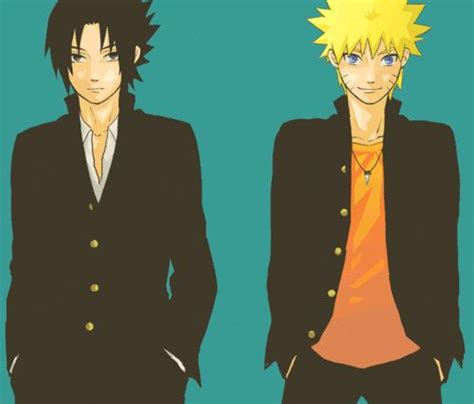 Sasuke And Naruto Highschool Sasunaru Arte Para Niños Konoha High