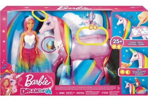 Nova Barbie Dreamtopia Barbie E Unicórnio Mágico Luz E Som Parcelamento Sem Juros