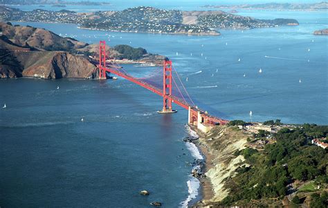 Aerial View Golden Gate Bridge Looking By Stickney Design