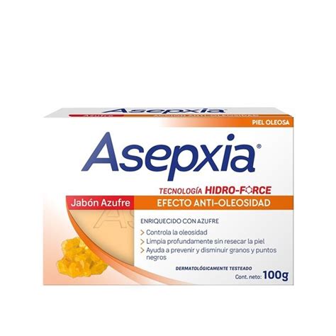 asepxia jabón azufre barra 100 g asepxia jabón en pastilla soy tu farmacia