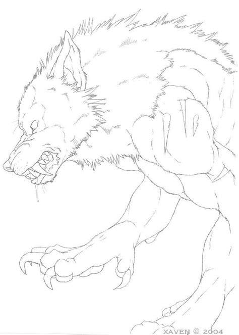 Werewolf Lineart By Xaven On Deviantart
