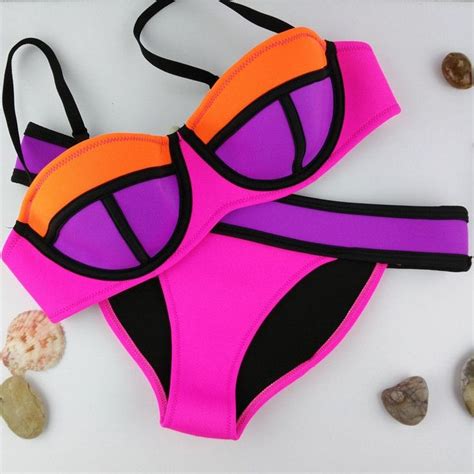 Swimwears Triangle Womens Fashion Neoprene Bikinis Woman New Summer 2016 Sexy Swimsuit Bath