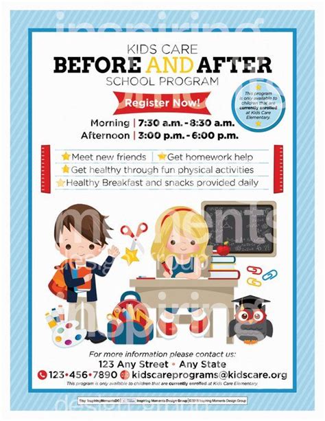Before And After Care Flyer Printable Child Care Etsy In 2021 After