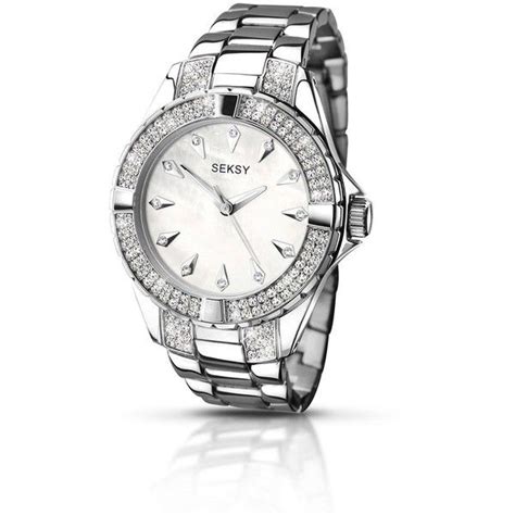 seksy silver tone dial stainless steel bracelet ladies watch £89 liked on polyvore featuring