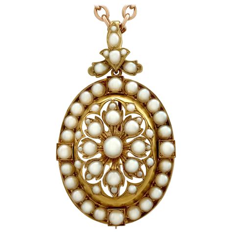 antique victorian heart pendant pave seed pearls diamond 14 karat gold vintage for sale at 1stdibs