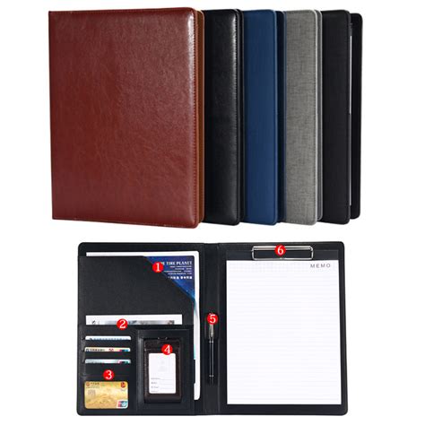 A4 Zipped Conference Folder Business Pu Leather Document Case Bag
