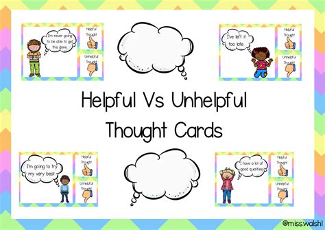 Mash Class Level Helpful Vs Unhelpful Thought Cards