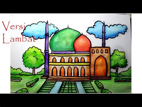 Contoh mewarnai gambar masjid untuk anak tk berbagi cerita inspirasi. cara menggambar mesjid untuk anak SD (versi lambat) - YouTube