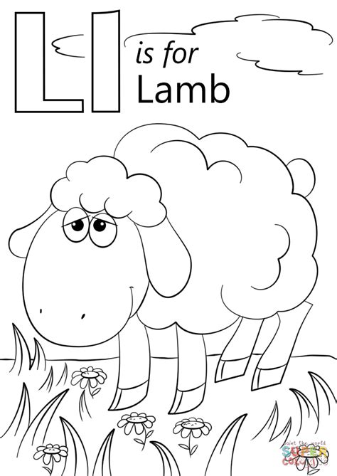 Use these sheets to teach the small letters of the alphabet. Letter L is for Lamb coloring page | Free Printable ...