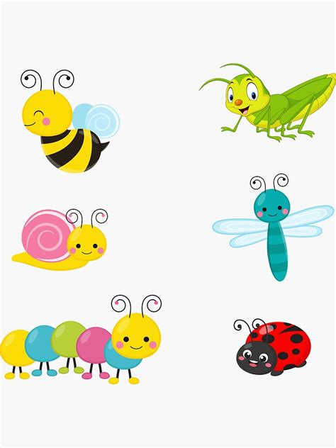 Cute Bugs I Love Bugs Sticker For Sale By Kidscuteapparel Redbubble