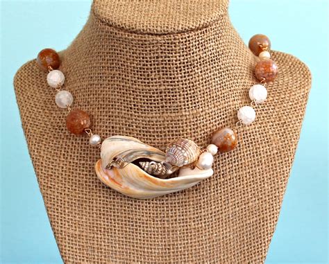 Seashell Necklace Beach Jewelry Handmade Jewelry Beach Etsy