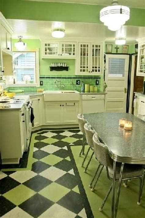 49 Reasons Why Green Is Gorgeous Retro Kitchen Green Kitchen